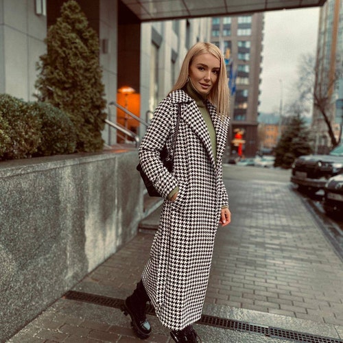 houndstooth coat wool