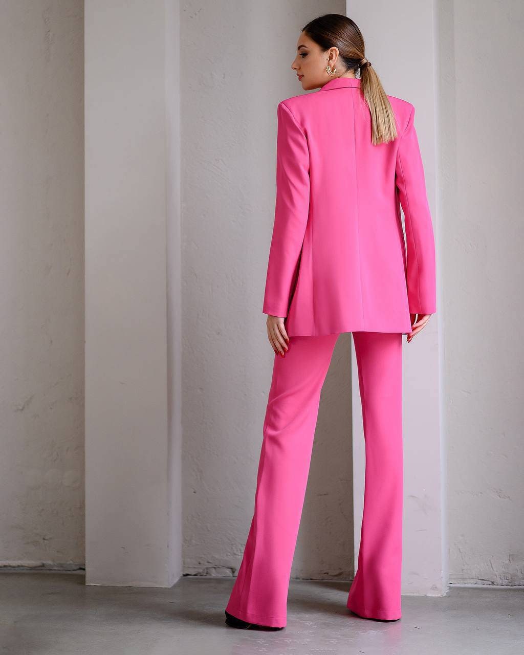 Hot Pink Bell Bottom Pants Suit Set With Blazer, Pink Blazer Trouser Suit  for Women, Pink Trouser Set for Women, Pants Suit Set Womens -  Canada