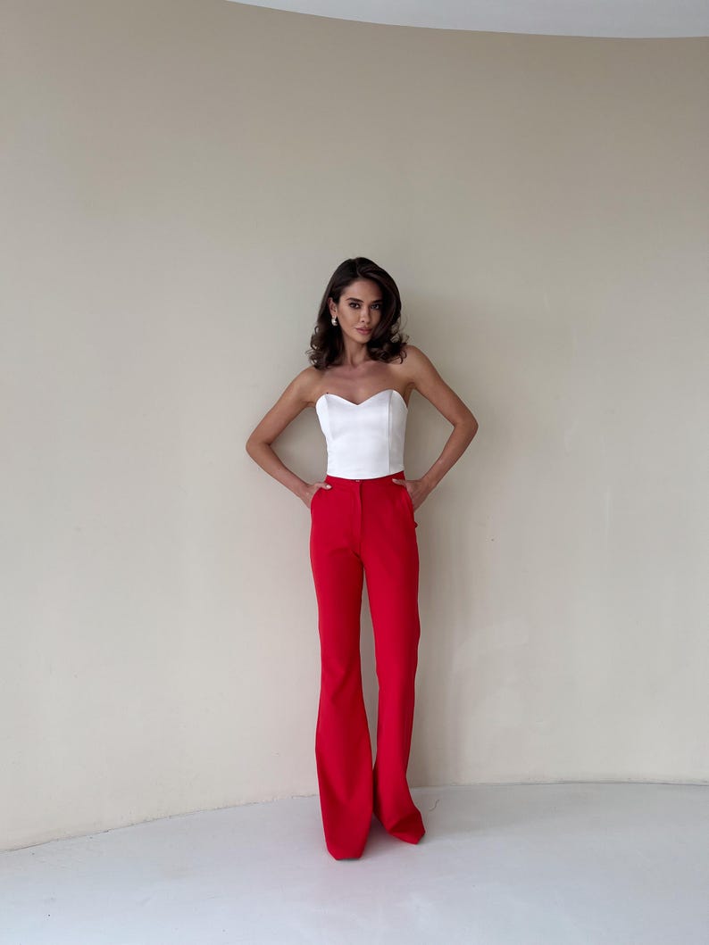 White Satin Corset Top: Strapless Bustier, Gen Z Chic image 3