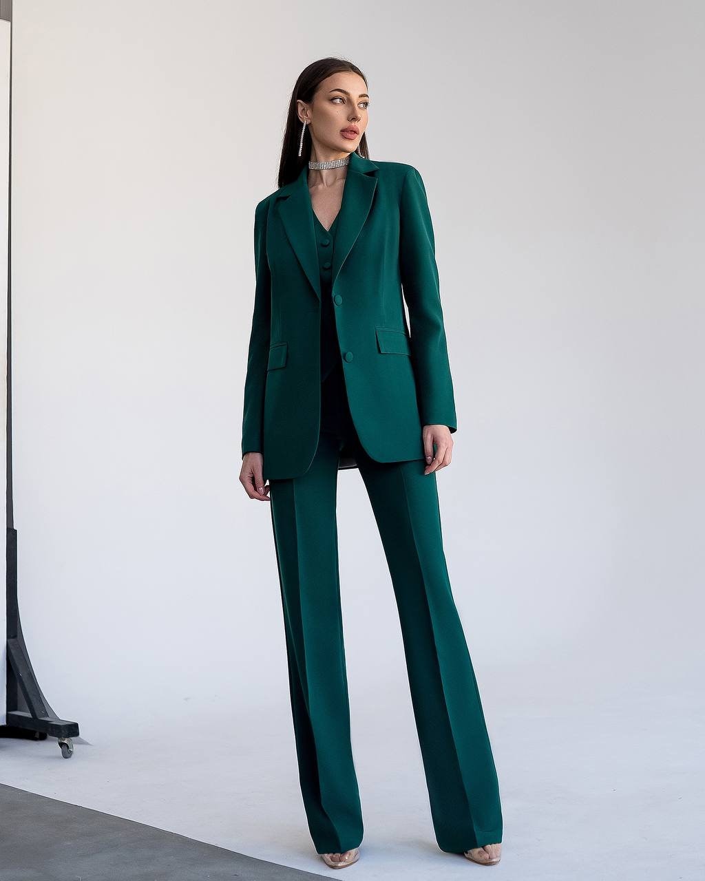 Emerald Green Pantsuit for Women, Emerald Formal Pants Suit Set for Women,  Women's Formal 3-piece Pants Suit, Emerald Blazer Trouser Womens 