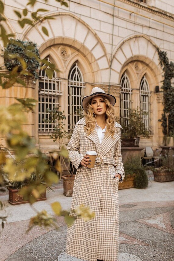 Houndstooth ladies coat cheap