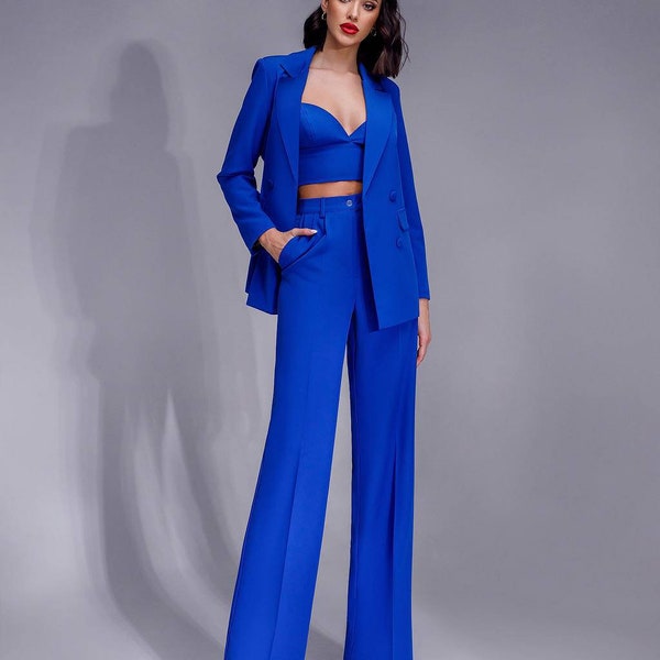 Three Piece Formal Pantsuit|Royal Blue main image 1