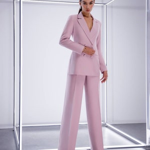 Dusty Pink Blazer Trouser Suit for Women Dusty Pink Pantsuit - Etsy