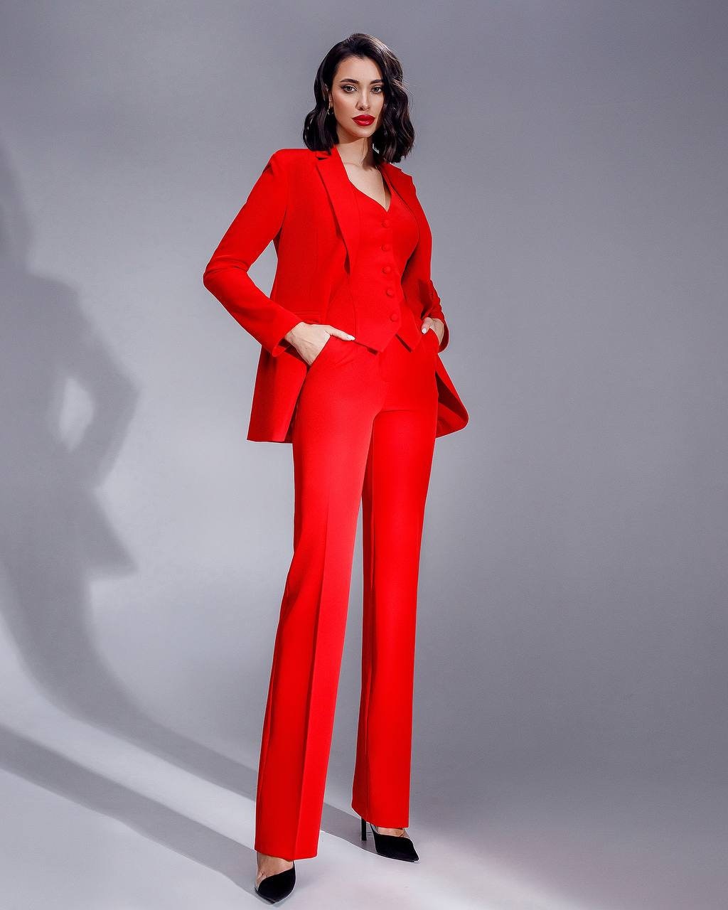 Red Formal Pantsuit for Women, Red Pants Suit for Office, Business Suit  Womens, Red Blazer Trouser Suit for Women -  Finland