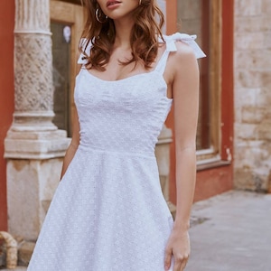 White Broderie Dress Etsy