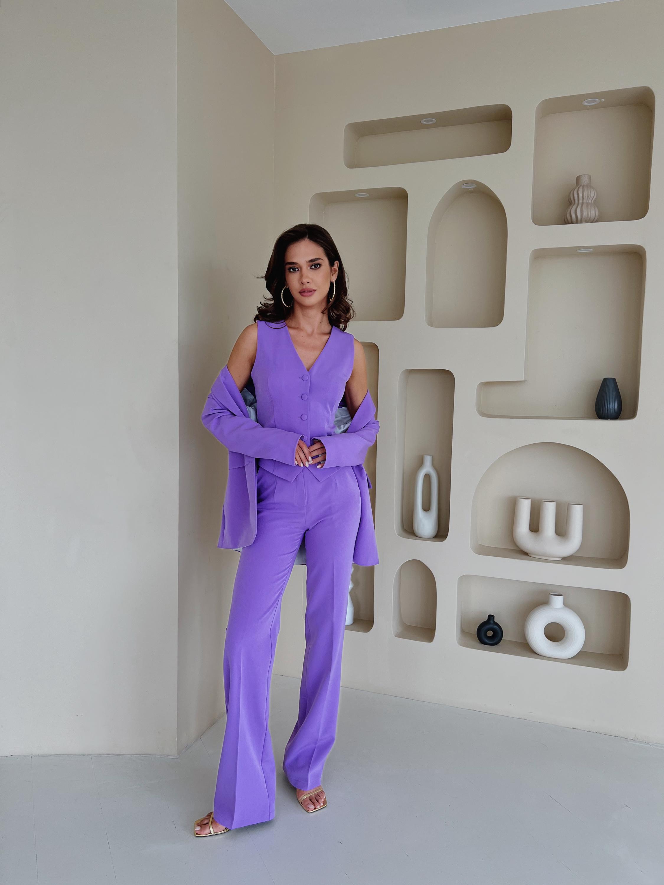 Lavender Pantsuit, 3-Piece Blazer Trouser Suit, Women's Office