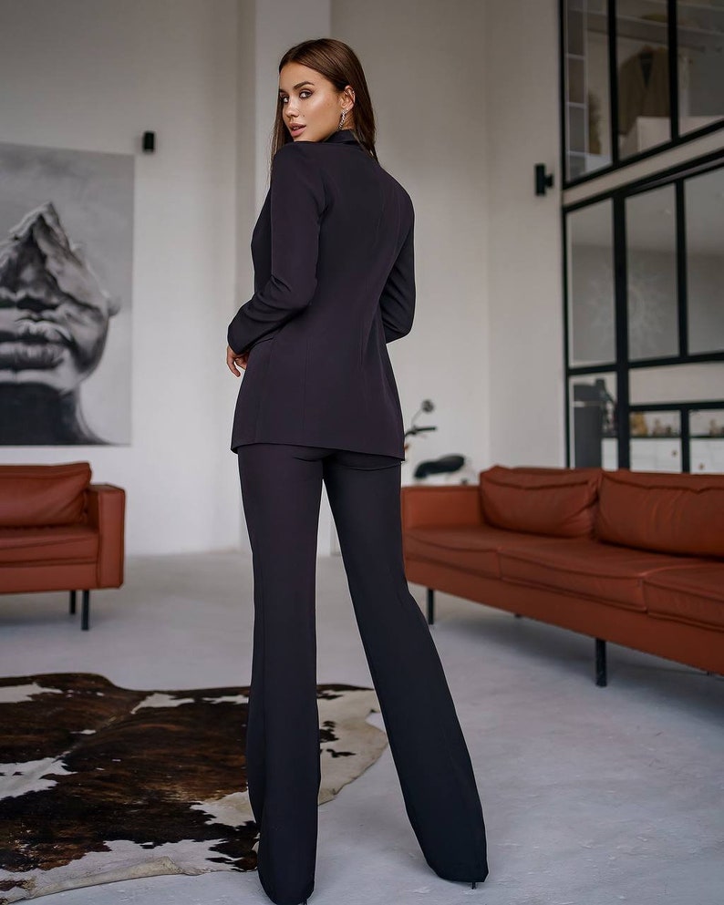 Black Formal Pantsuit for Women Black Formal Pants Suit Set - Etsy