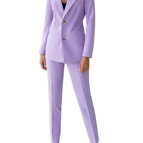 Lavender Purple Pants Suit for office and corporate Women
