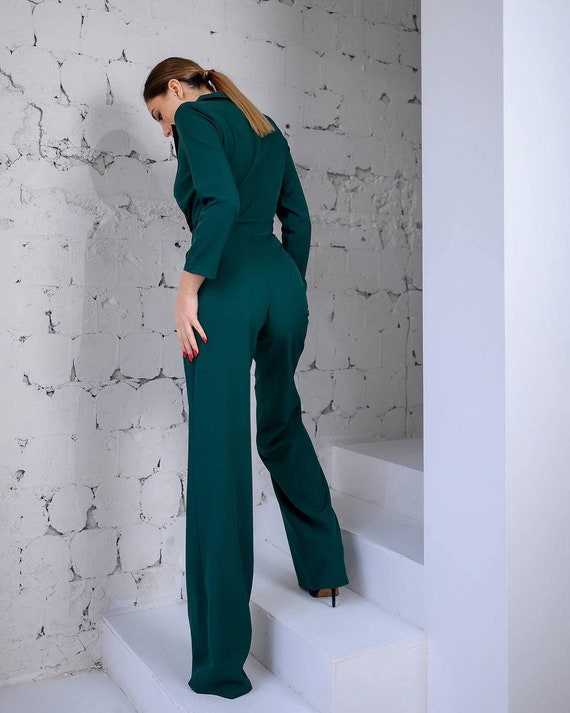 Dark green formal hot sale jumpsuit