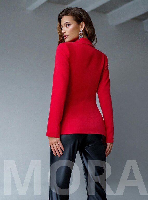 Red Formal Blazer for Women Bright Classic Blazer for Business Women Office Wear Womens Business Casual Blazer Females Etsy UK