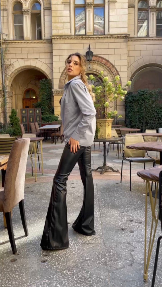 Vegan Leather Pants Women Faux Leather 