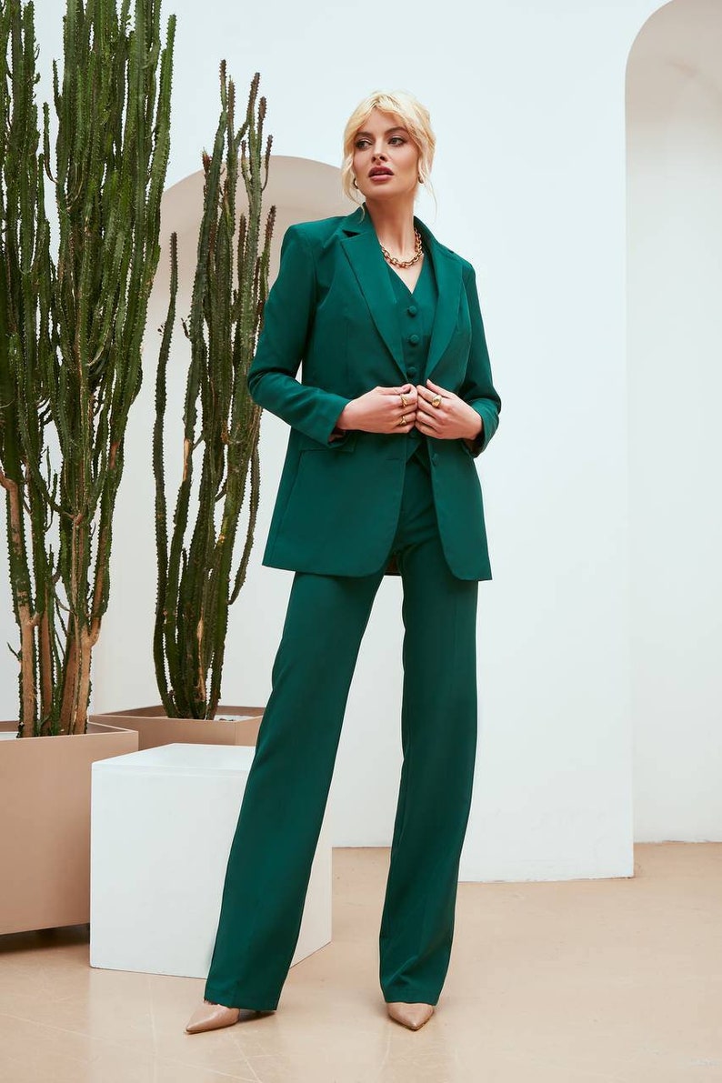 Emerald Green Pantsuit for Women Emerald Formal Pants Suit - Etsy