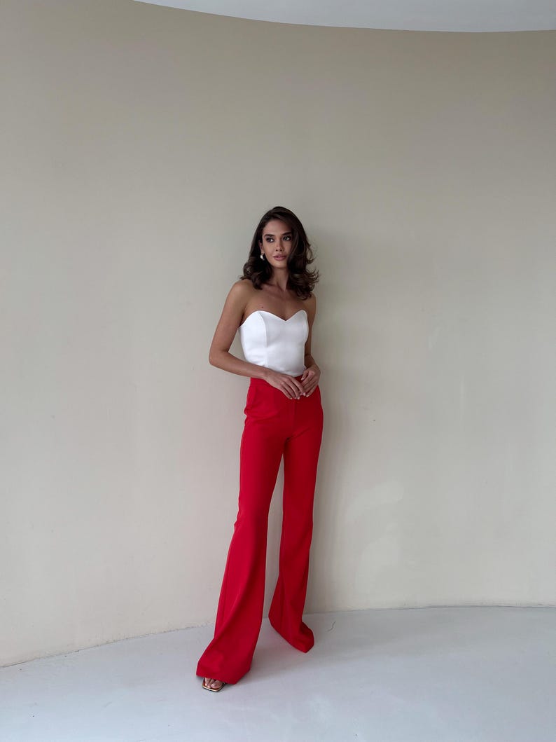 White Satin Corset Top: Strapless Bustier, Gen Z Chic image 4