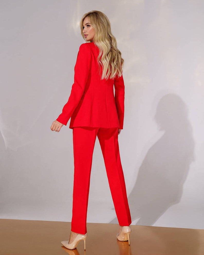 Red Pantsuit Womens Formal Pantsuit for Women Chic Womens - Etsy