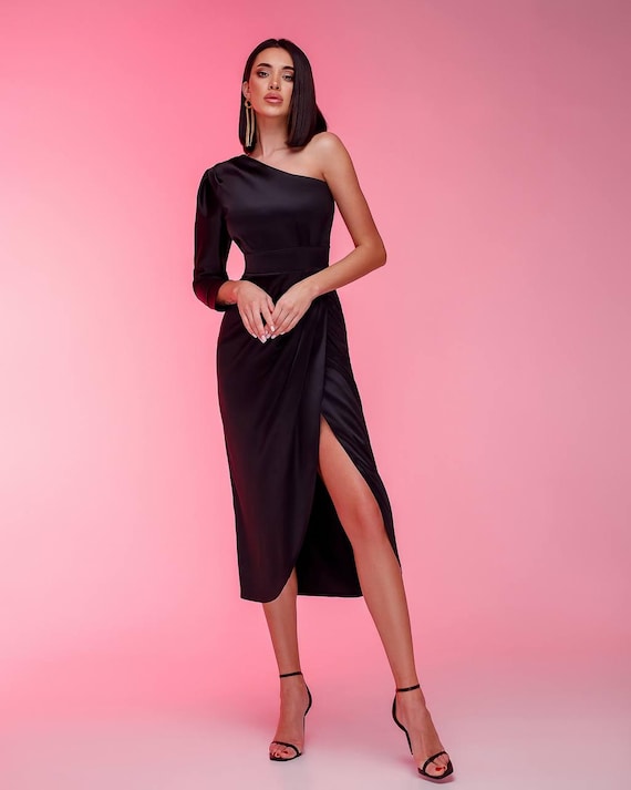 chinese dress ladies Slim Fit Satin Midi Dress by Cinderella Divine -BD103