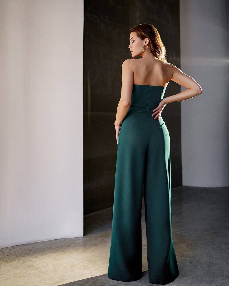Emerald Green Formal Jumpsuit for Women Green Corseted - Etsy