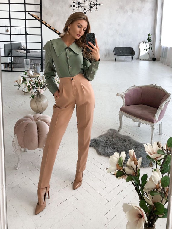 Naviu Fashion Slim Mid Waist Pants Formal Business Women Trousers Spring  New Office Ladies Solid Color Pantalones - AliExpress