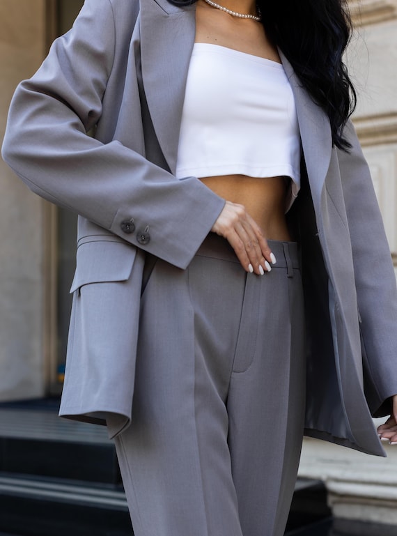 grey dress pants women's outfit Illusion Mock Neck Corset Vintage Tea Length Custom Wedding Dress