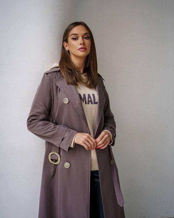 Light grey trench coat deals womens