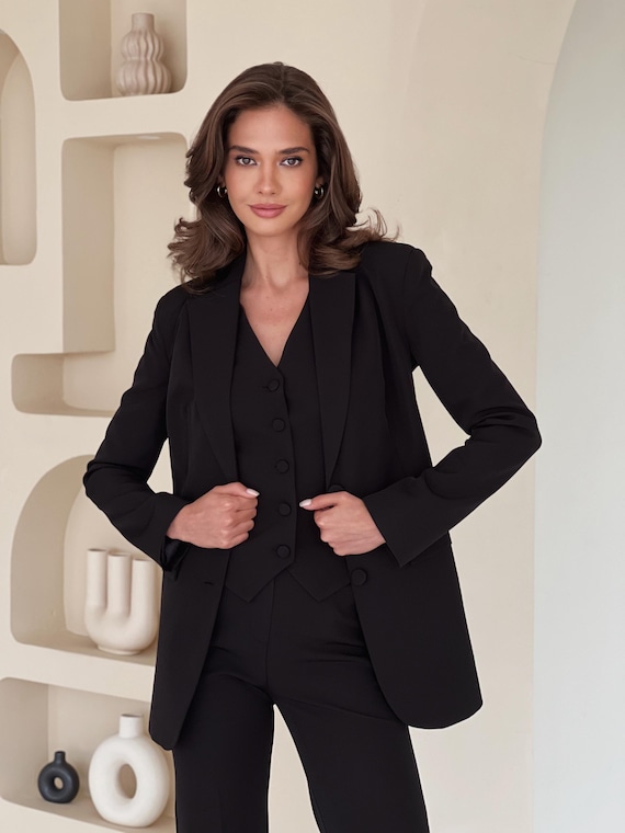 womens tall black dress pants Tall Womens Black Halter Suit Pant main image 1