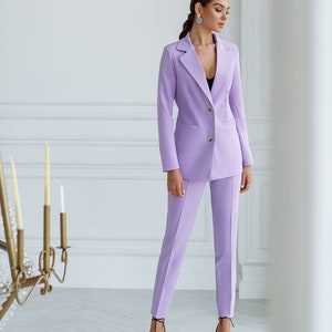 Lavender Pants Suit for Women Office Pant Suit Set for Women - Etsy