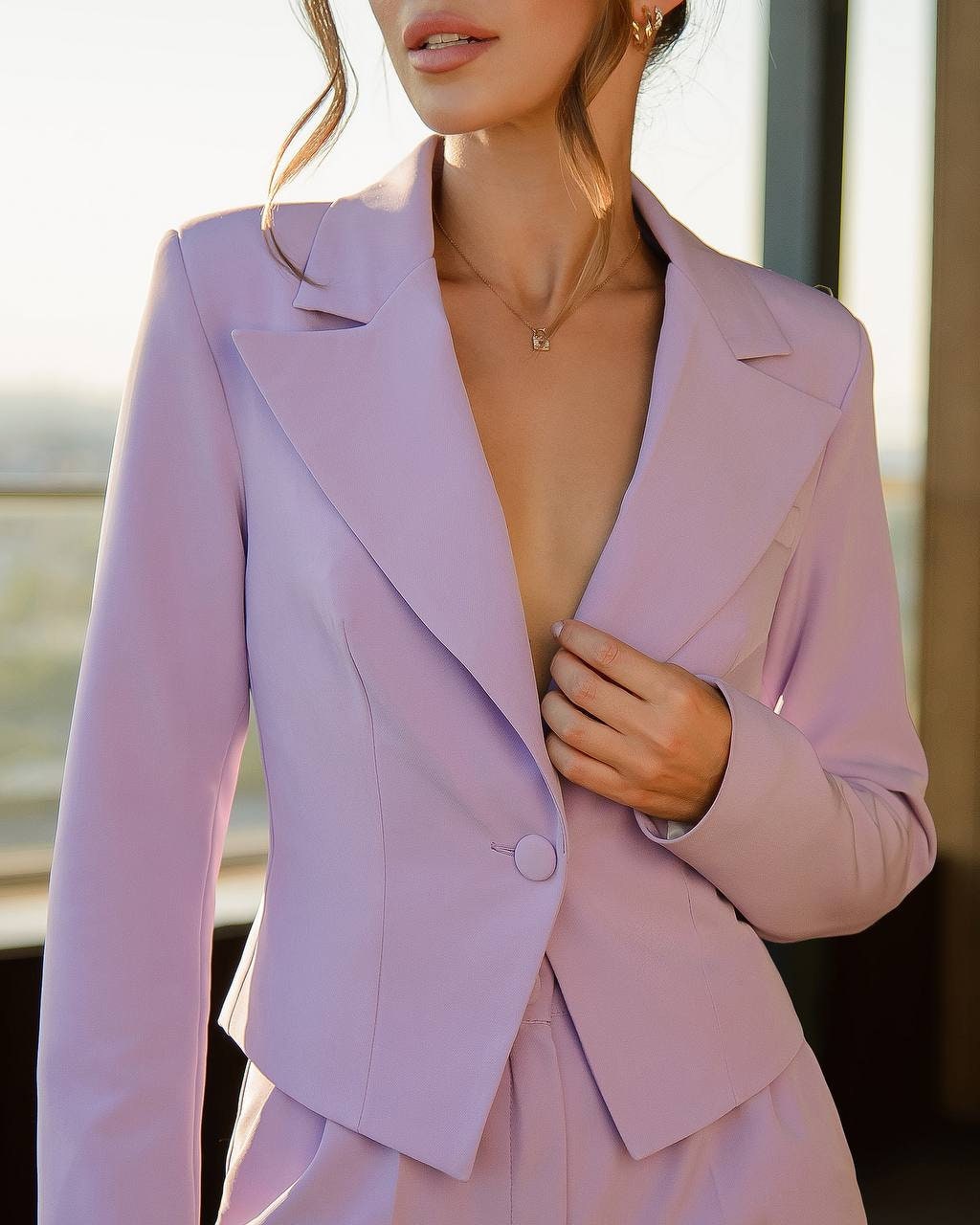 Lavender Blazer Trouser for Women, Formal Pantsuit for Women, Chic
