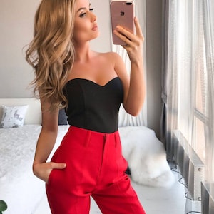 Black Corset Top, Bustier Top, Black Bustier Top, Black Corset Top, Black Corset Bustier, Black Crop Top, Sleeveless Tops