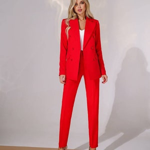 Red Pantsuit Womens, Formal Pantsuit for Women, Chic Womens Pants Suit ...