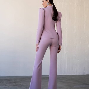 Pleated Trouser Pants in Dusty Pink