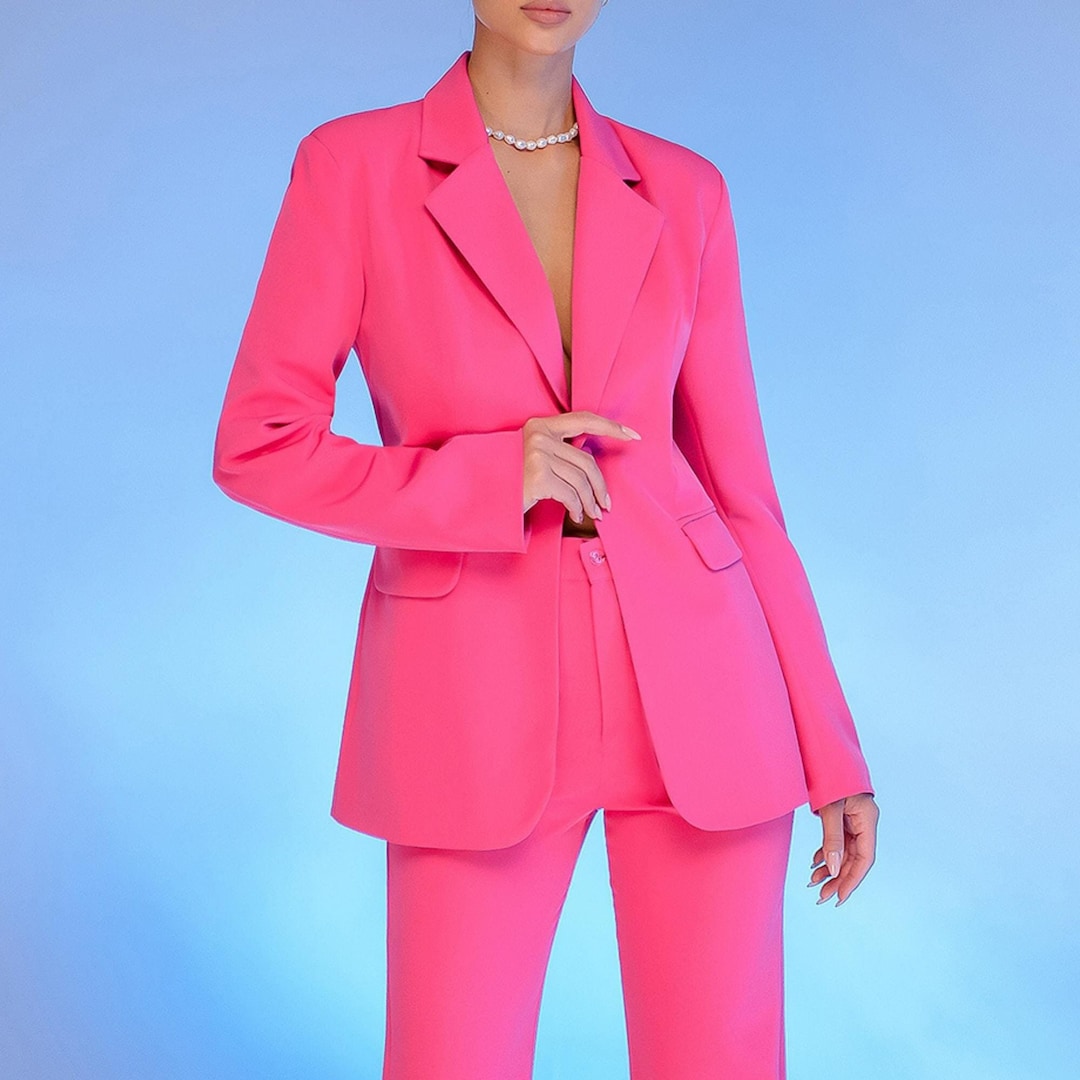 Buy Hot Pink Pantsuit for TALL Women, Pink Flared Pants Suit With