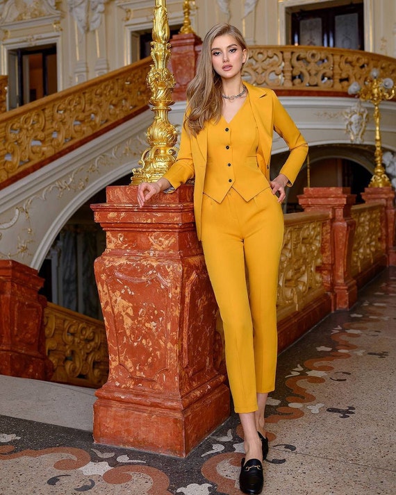 Buy Mustard Yellow Trousers & Pants for Women by HARPA Online | Ajio.com
