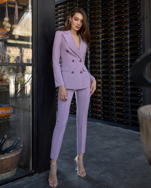 Dusty Pink 2-piece Blazer Trouser Suit for Women, Black Pantsuit Womens, Womens  Formal Wear, Pink Pantsuit for Women, Pink Blazer Suit -  Canada