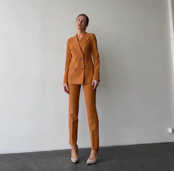 Caramel Formal Classic Pantsuit Petite Women