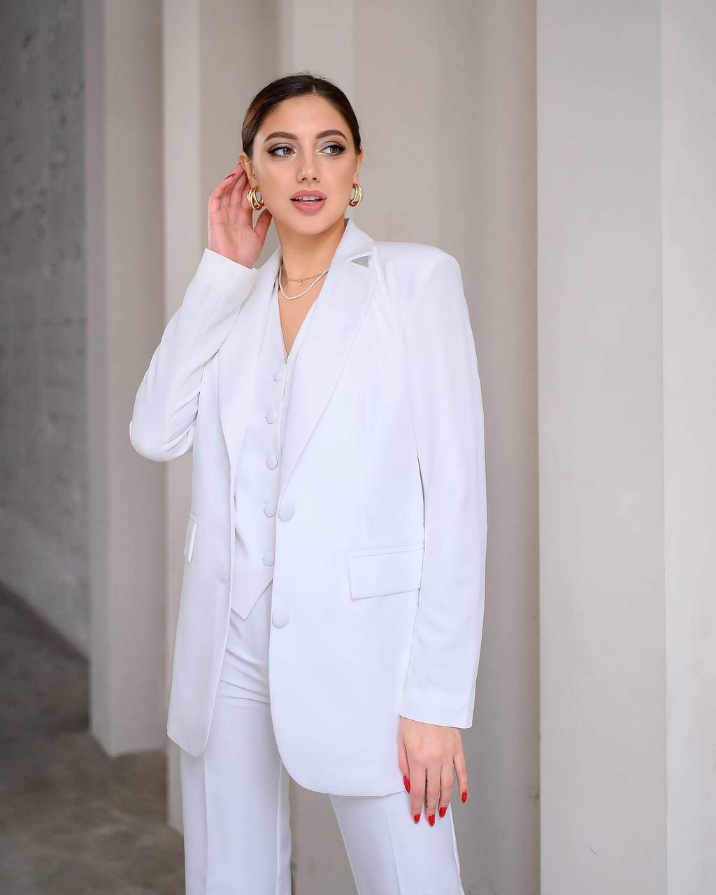 White Pantsuit for Women White Formal Pants Suit Set for - Etsy
