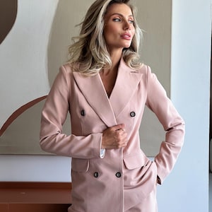 Tailleur pantalon classique pour femmes d'affaires, Tailleur-pantalon beige pour femme, Vêtements de bureau pour femme, Tailleur-pantalon Interview pour femme