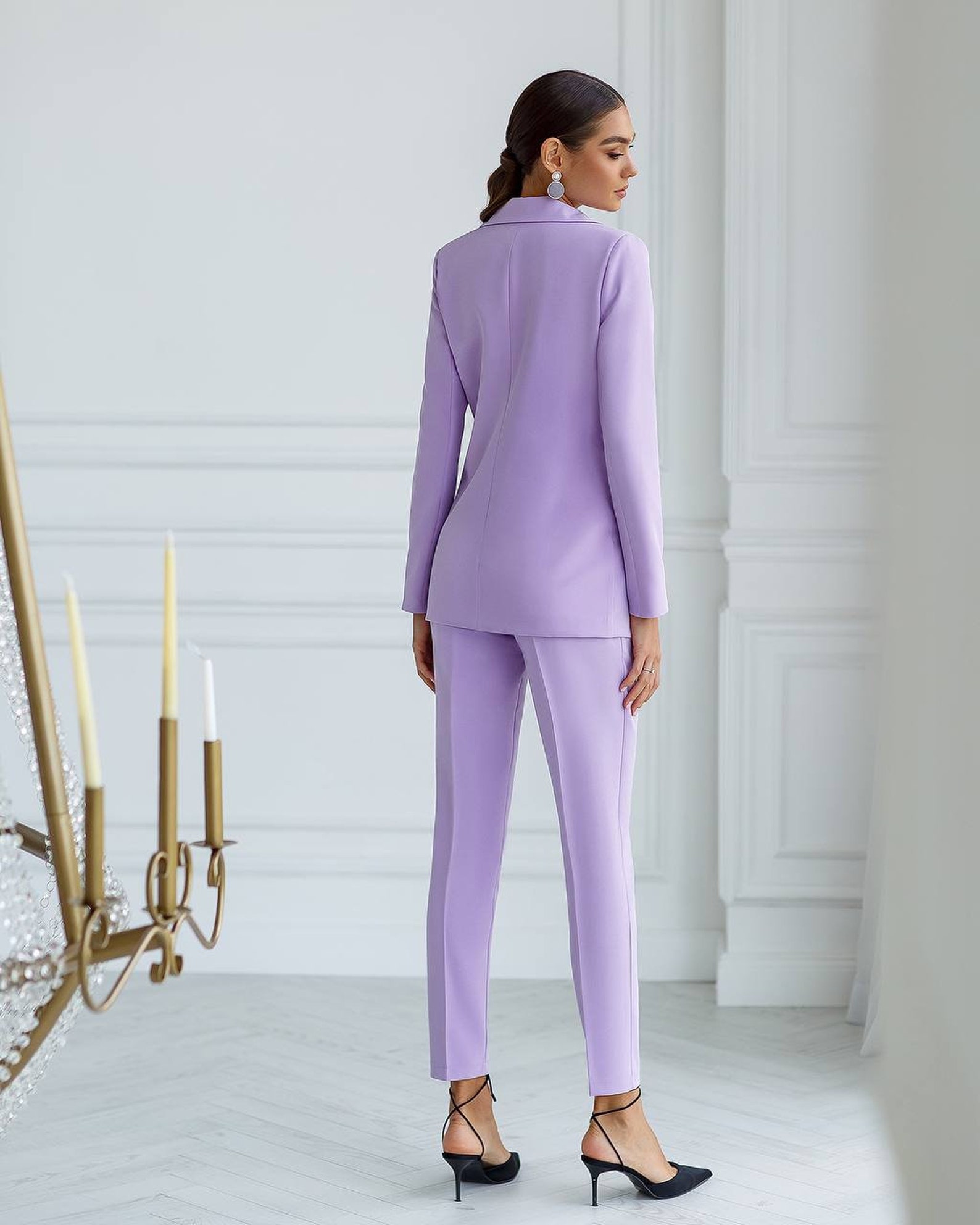 Lavender Pants Suit for Women Office Pant Suit Set for Women Etsy