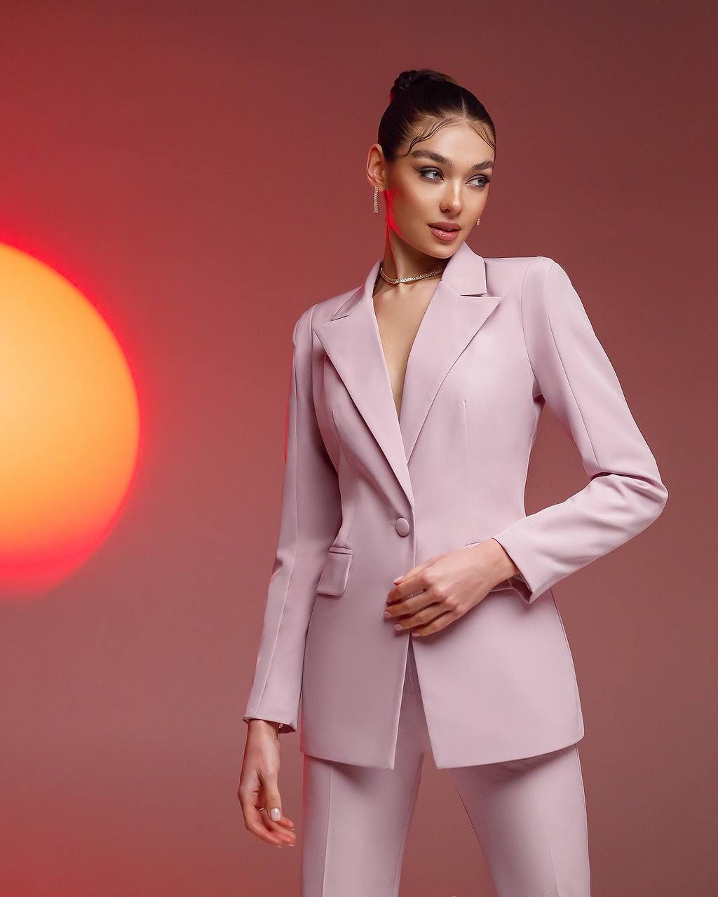 Light Pink Pantsuit for Women Pink Formal Pantsuit for Office