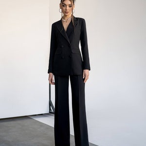 Black Blazer Trouser Suit for Women Black Pantsuit for Women - Etsy