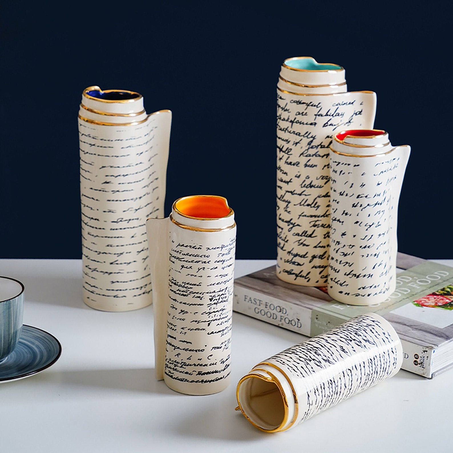 Painted Letter Vase Modern Vase Vase Unique Creative Vase Etsy