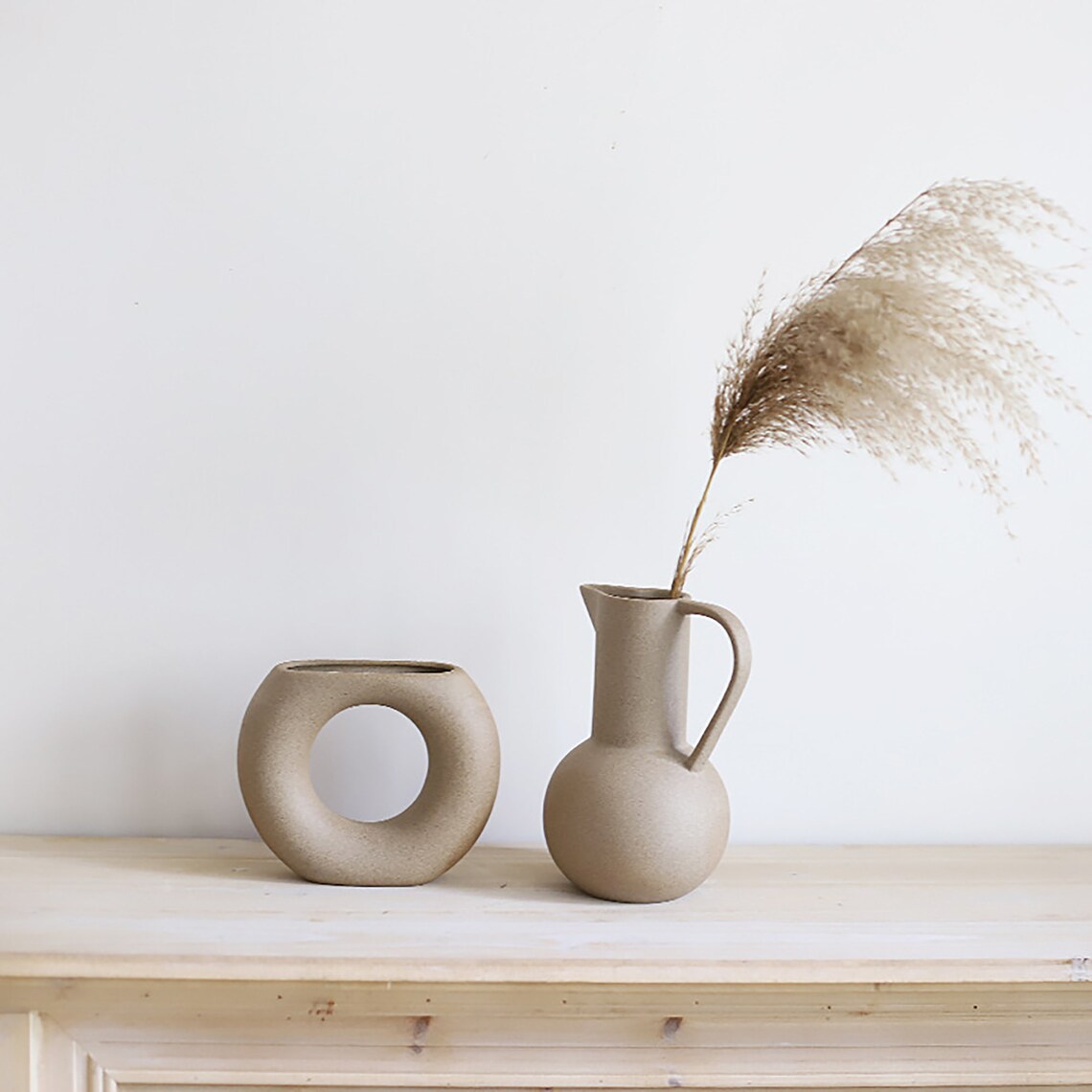 Reed Ceramic Vase Plain Pottery Vase Ceramic Vase Etsy