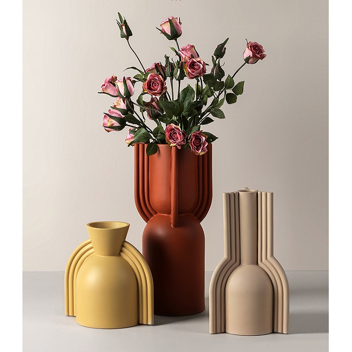 3D Modern Vase Morandi Vase Geometric Ceramic Vase Etsy