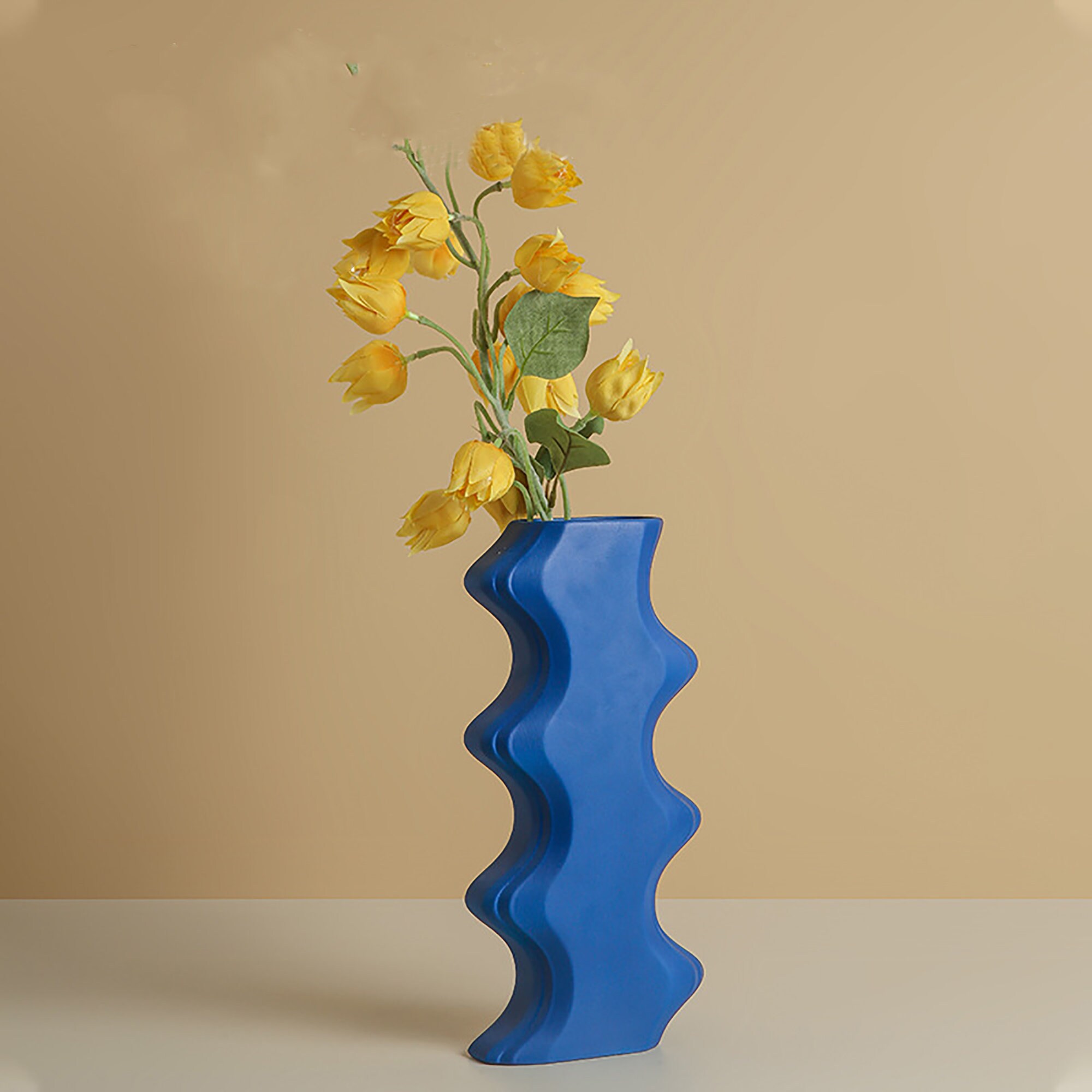 Navy Blue Vase Morandi Vase Geometric Ceramic Vase Etsy