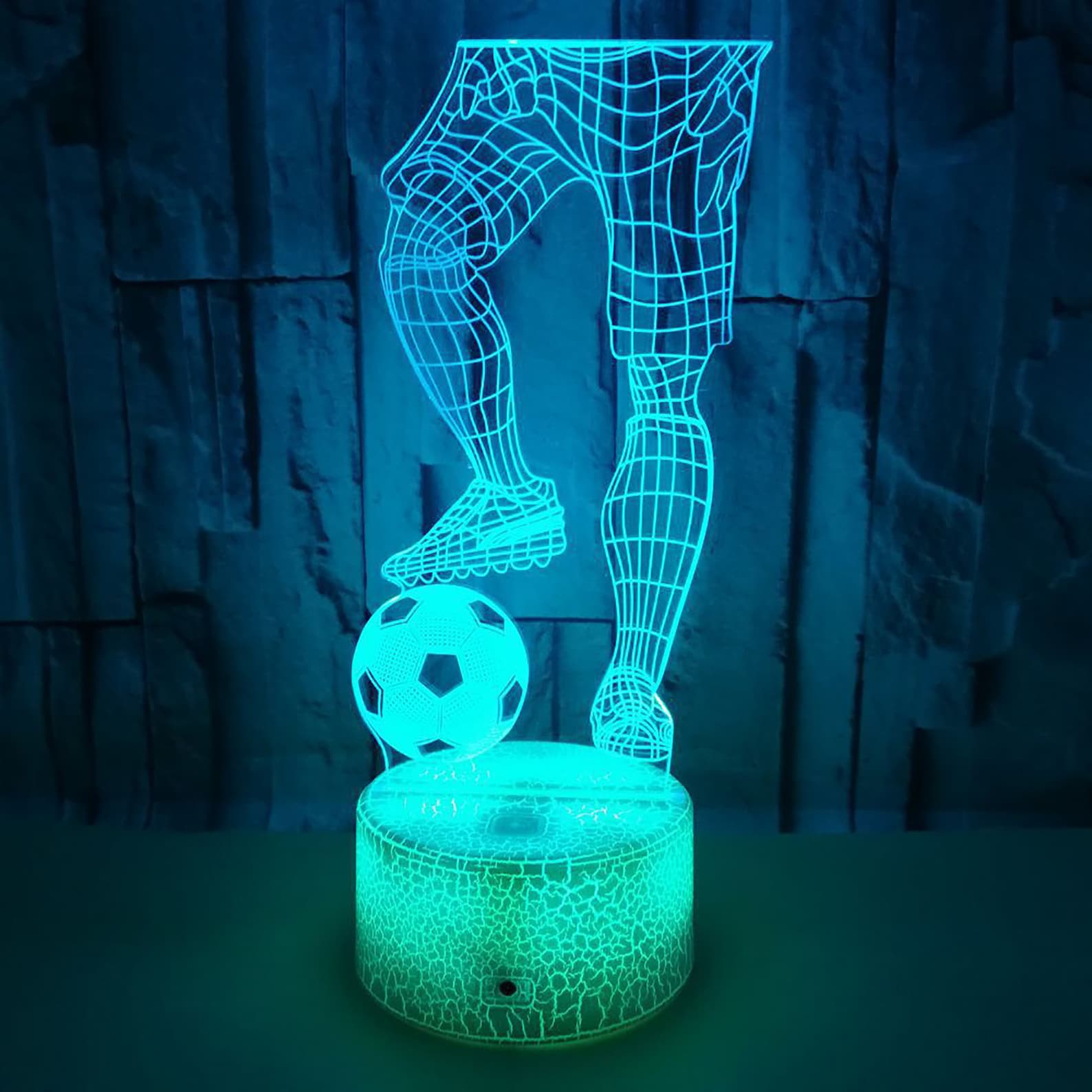 Football Night Light Soccer Player Light3D touch Etsy