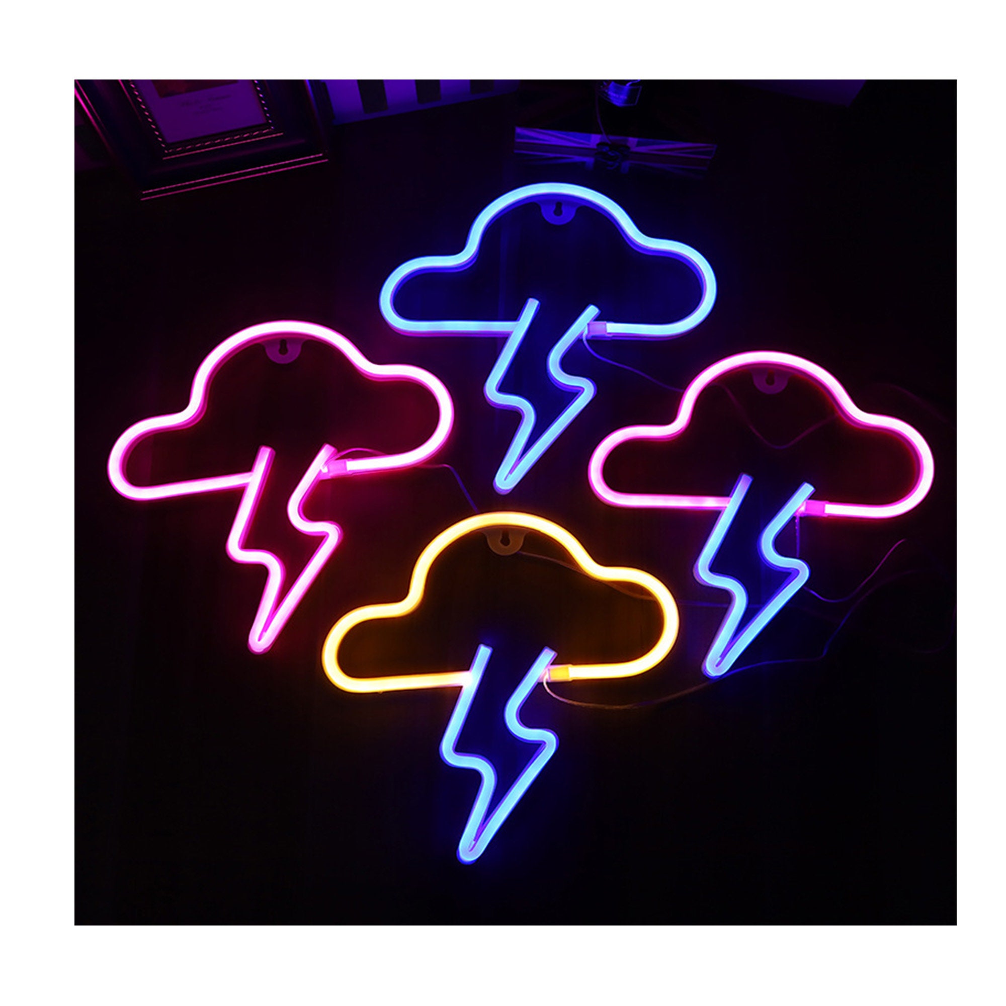 Wolke Neon Schild Blitz Neon Schild Neon Bar Schild LED | Etsy