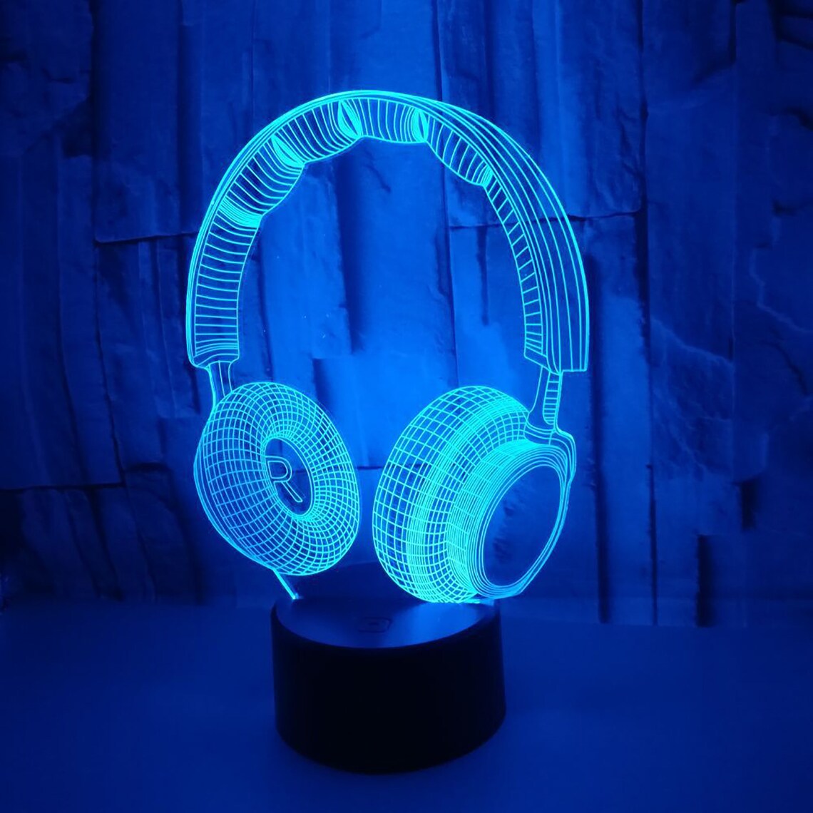 Headset Night Light Headphone Light Bedside Lamp Acrylic Etsy