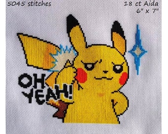 Oh Yeah Pikachu! Cross Stitch Pattern