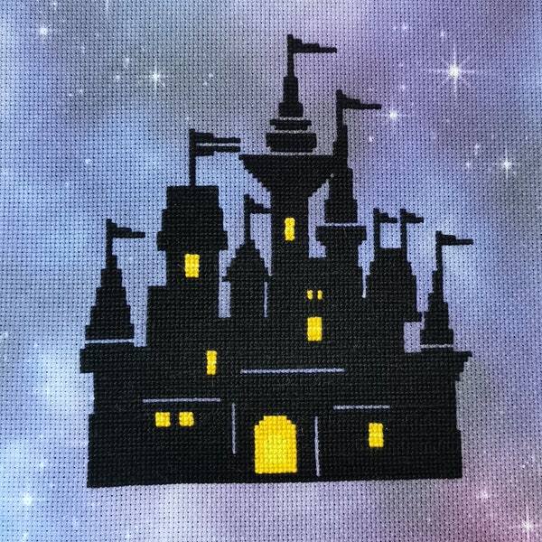 Enchanted Castle Silhouette Cross Stitch Pattern