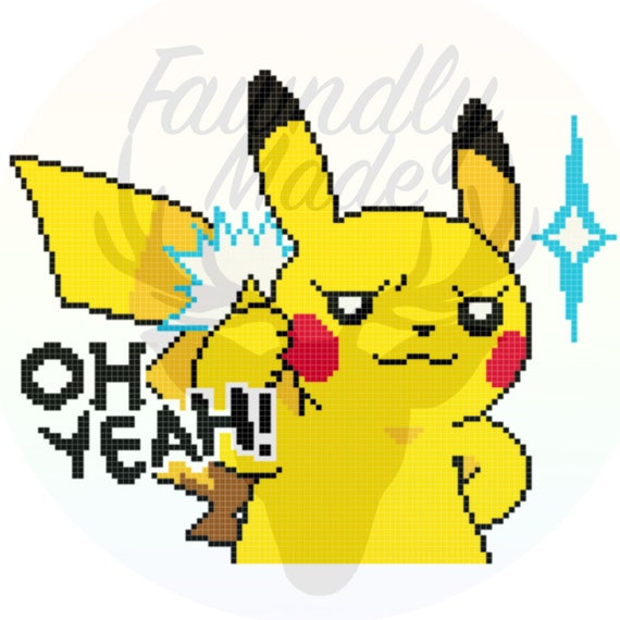 OC] Pikachu cross stitch from Pokémon Yellow 💛 : r/pokemon