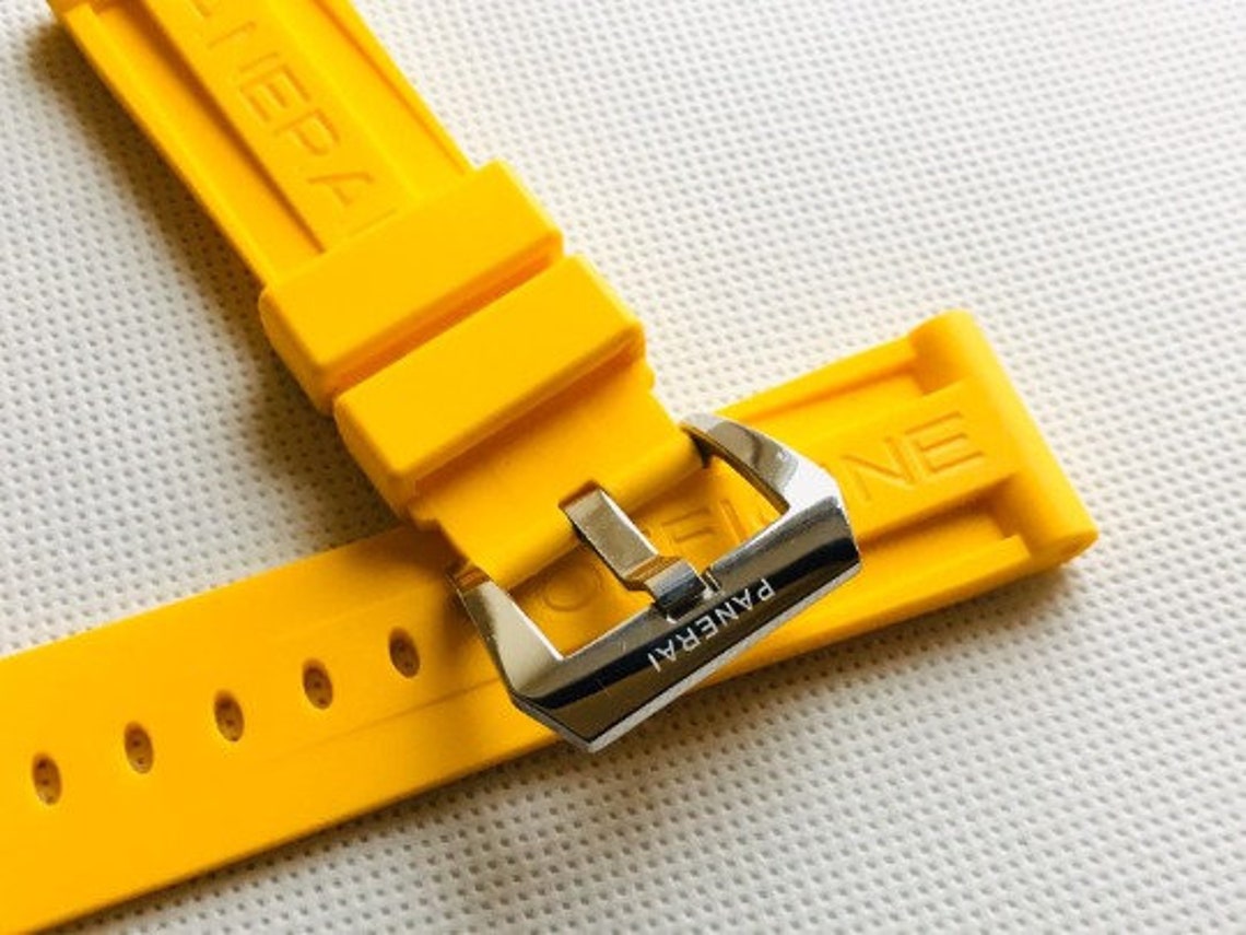 24mm Panerai officine Yellow rubber watch strap band bracelet Etsy