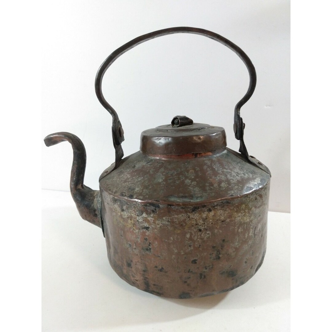 Antique Vintage Hammered Copper Tea Pot Kettle Hand Made Great Etsy